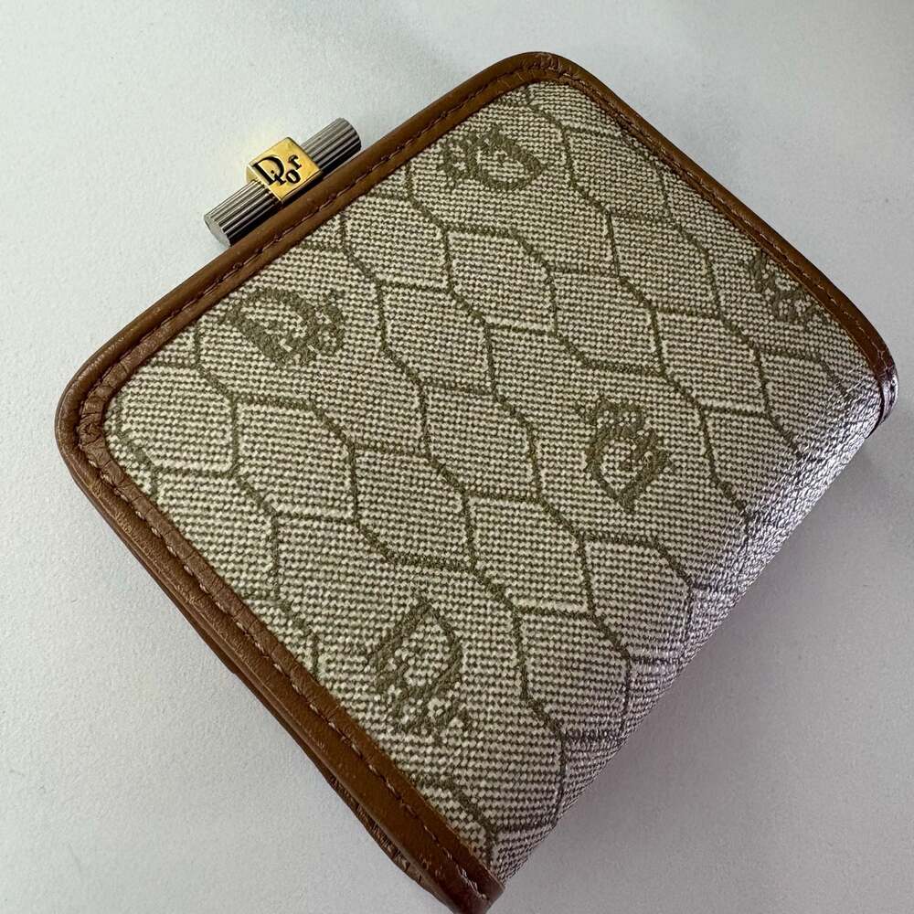 Christian Dior Vintage Honeycomb Monogram Frame Coin Purse - Picture 6 of 8
